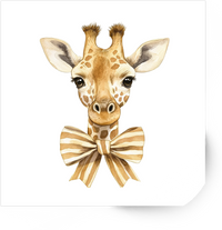 Thumbnail for Baby Giraffe Sticker | Watercolor Giraffe With Bow Vinyl Decal | Cute Nursery Animal Gift