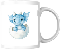 Thumbnail for Baby Dragon Hatchling Mug | Cute Blue Dragon Egg Coffee Mug | Fantasy Lover Gift