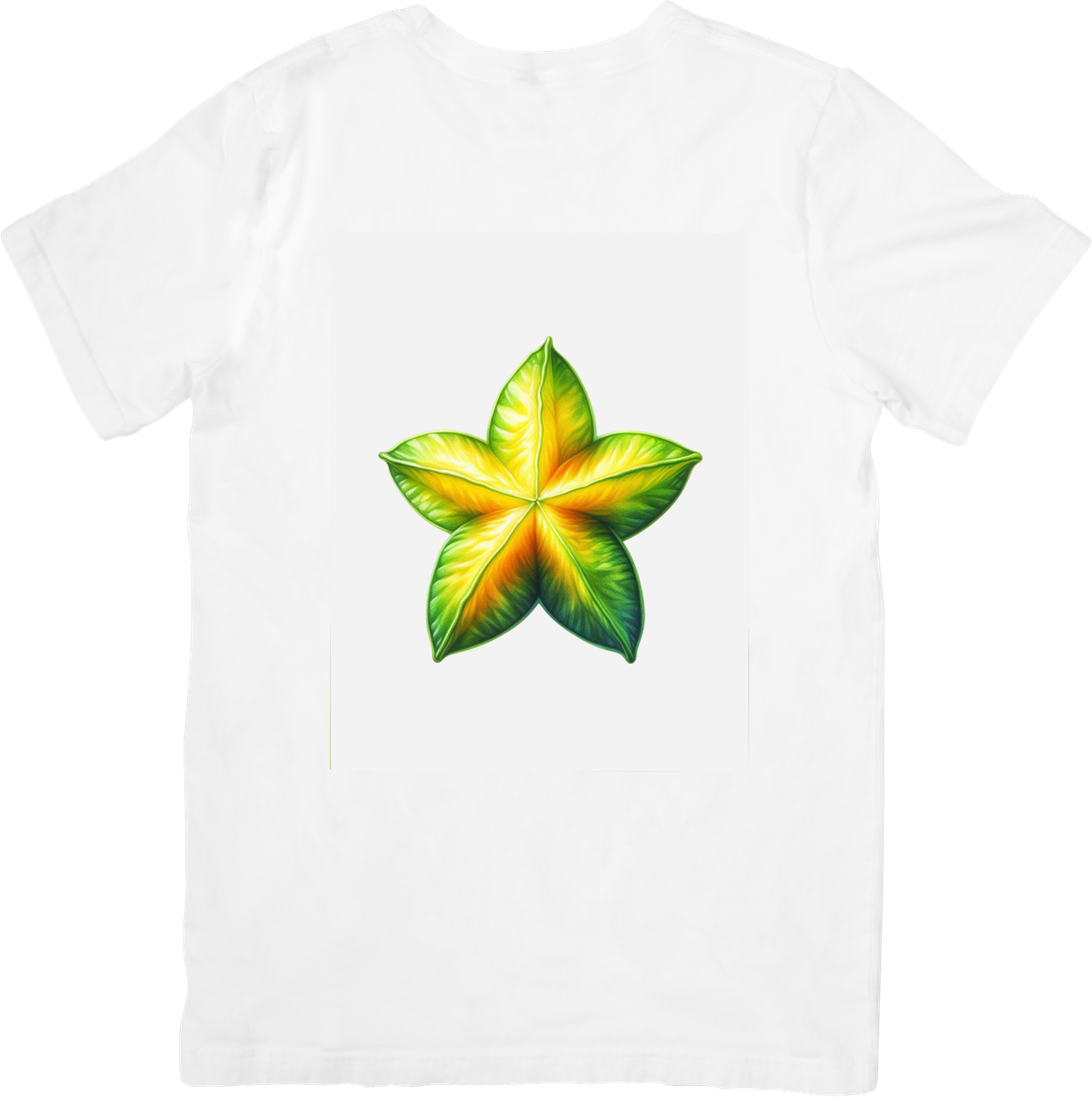 Green Star Leaf T-Shirt | Glowing Tropical Foliage Star Graphic Tee | Nature Botanical Gift