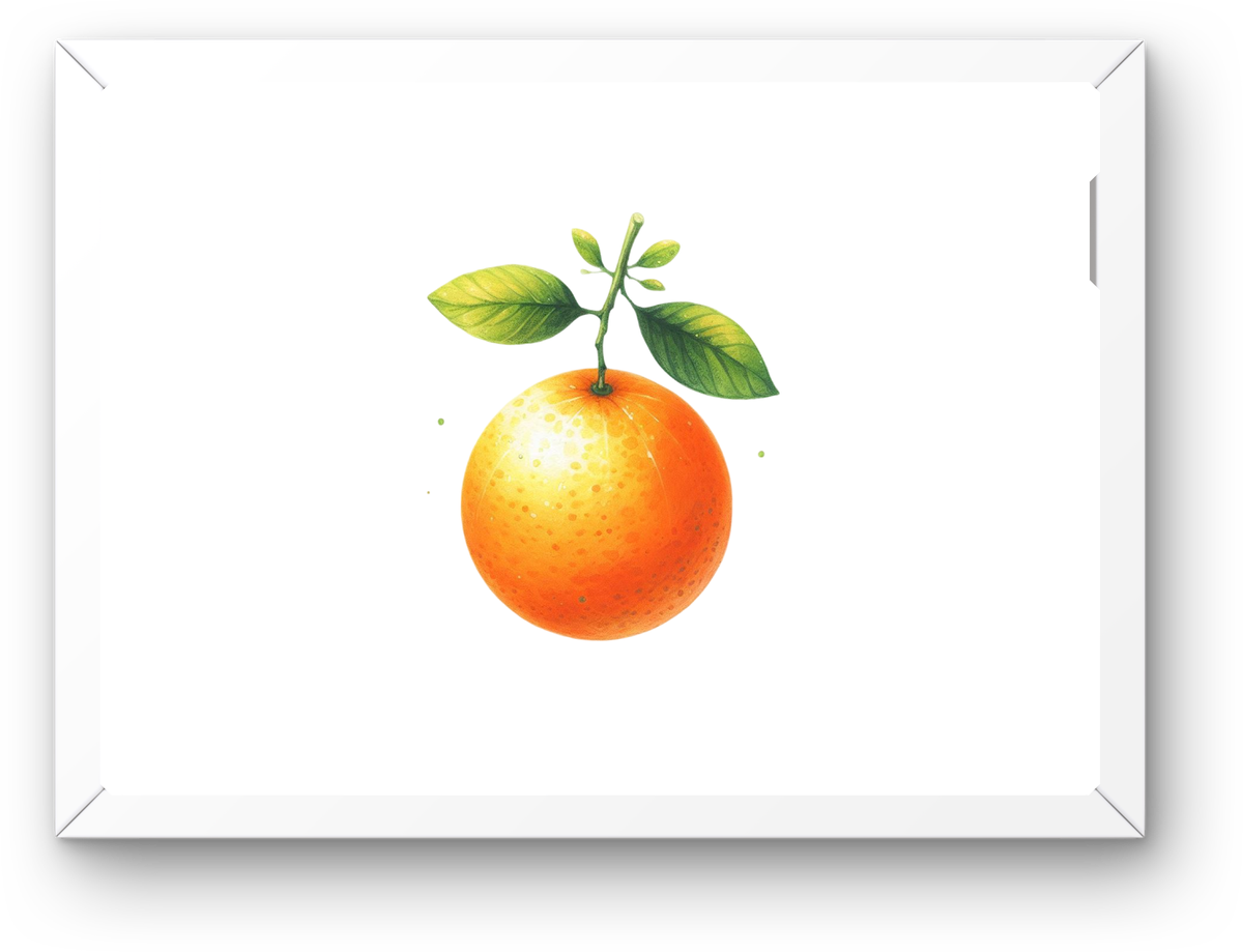 Watercolor Orange Wall Art | Fresh Citrus Fruit With Leaves Print | Kitchen Dining Gift