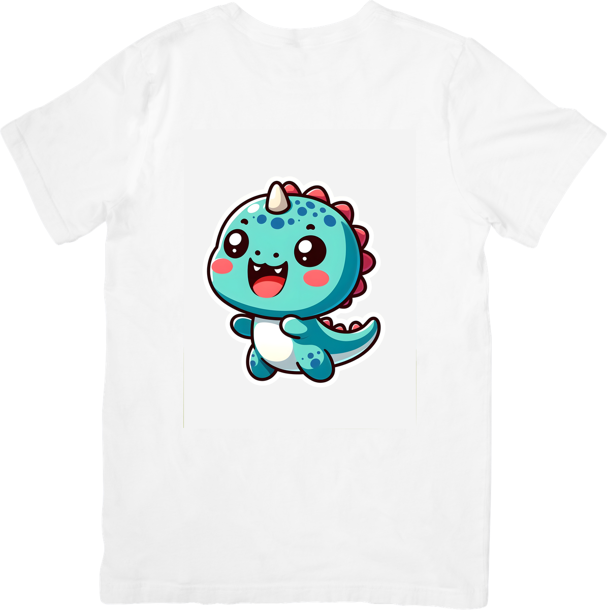 Cute Baby Dinosaur T-Shirt | Kawaii Teal Dino Graphic Tee | Kids Dinosaur Lover Gift
