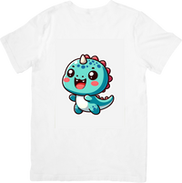 Thumbnail for Cute Baby Dinosaur T-Shirt | Kawaii Teal Dino Graphic Tee | Kids Dinosaur Lover Gift