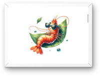 Thumbnail for Cool Shrimp Sunglasses Wall Art | Funny Watercolor Sea Print | Beach Kitchen Gift