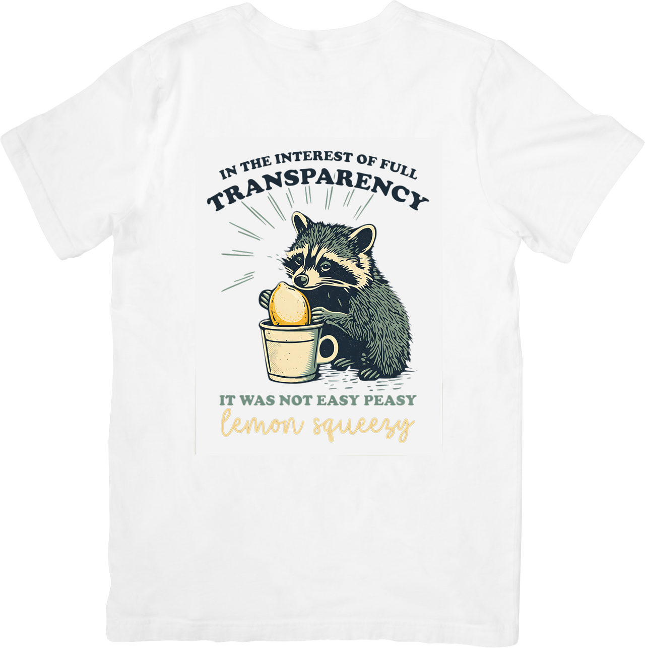Raccoon Lemon Squeezy Retro Funny Animal Gamer Vibe Graphic Tee