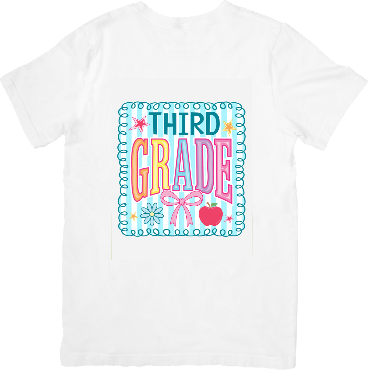 Third Grade T-Shirt | Cute Colorful Back To School Graphic Tee | Teacher Student Gift