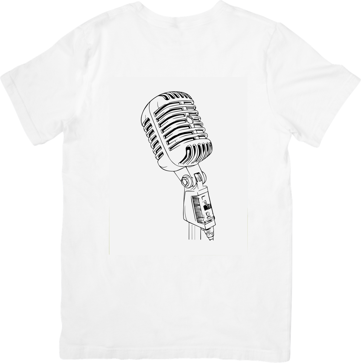 Vintage Microphone T-Shirt | Retro Sketch Singer Graphic Tee | Music Lover Gift