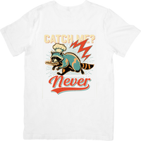 Thumbnail for Catch Me Never Raccoon Chef Funny Retro Animal Gamer Humor Tee