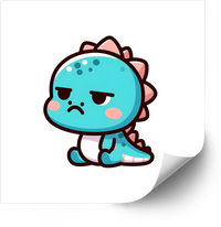 Thumbnail for Grumpy Baby Dinosaur Kawaii Cute Dino Vinyl Sticker Decal