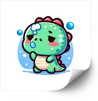 Thumbnail for Crying Dinosaur Kawaii Sad Dino Vinyl Sticker Decal for Gamers
