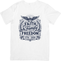 Thumbnail for Faith Family Freedom Eagle Patriotic Christian Vintage Americana Graphic Tee