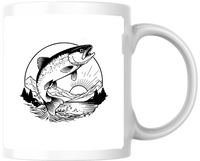 Thumbnail for Leaping Trout Mug | Mountain Sunrise Fly Fishing Coffee Mug | Angler Fisherman Gift