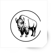 Thumbnail for Bison Buffalo Sticker | Vintage Black & White Wildlife Vinyl Decal | Western Nature Gift