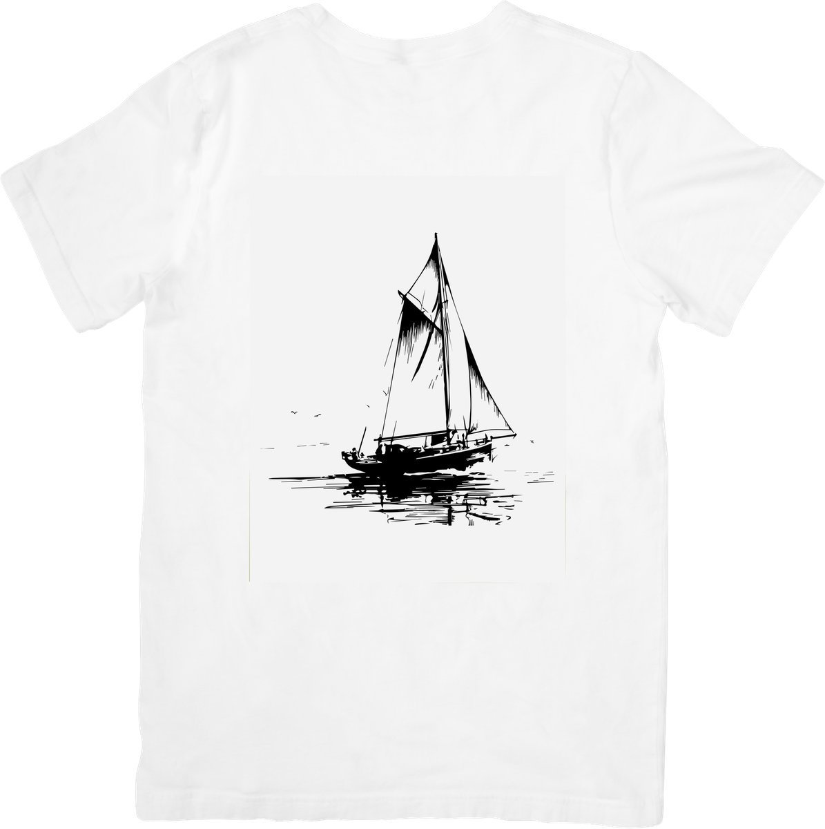Sailboat Sketch T-Shirt | Minimalist Ink Sailing Graphic Tee | Nautical Sailor Gift