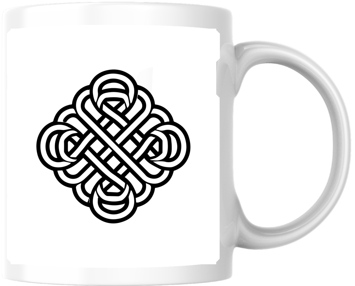 Celtic Knot Mug | Black Endless Knot Coffee Mug | Irish Heritage Gift