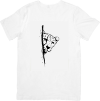 Thumbnail for Peeking Cheetah T-Shirt | Minimalist Black & White Wildlife Graphic Tee | Animal Lover Gift