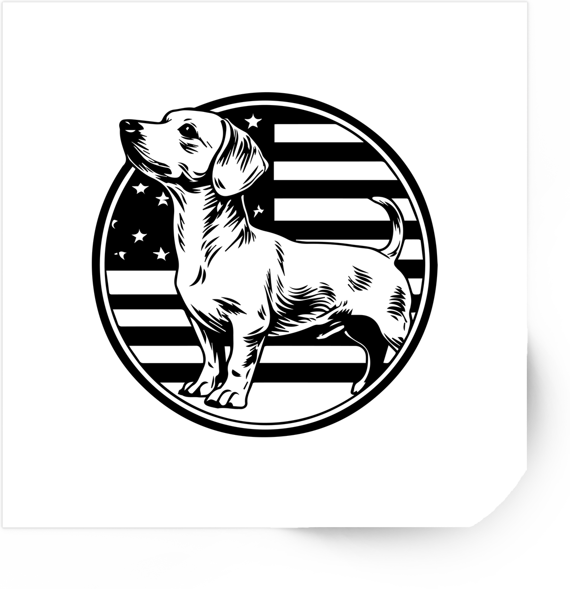 Patriotic Dachshund Sticker | American Flag Wiener Dog Vinyl Decal | Dog Lover USA Gift