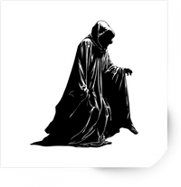 Thumbnail for Hooded Cloaked Figure Sticker | Dark Mysterious Robed Silhouette Vinyl Decal | Gothic Fantasy Gift