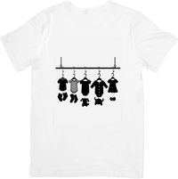 Thumbnail for Baby Clothesline T-Shirt | Hanging Baby Outfits Silhouette Graphic Tee | New Mom Gift