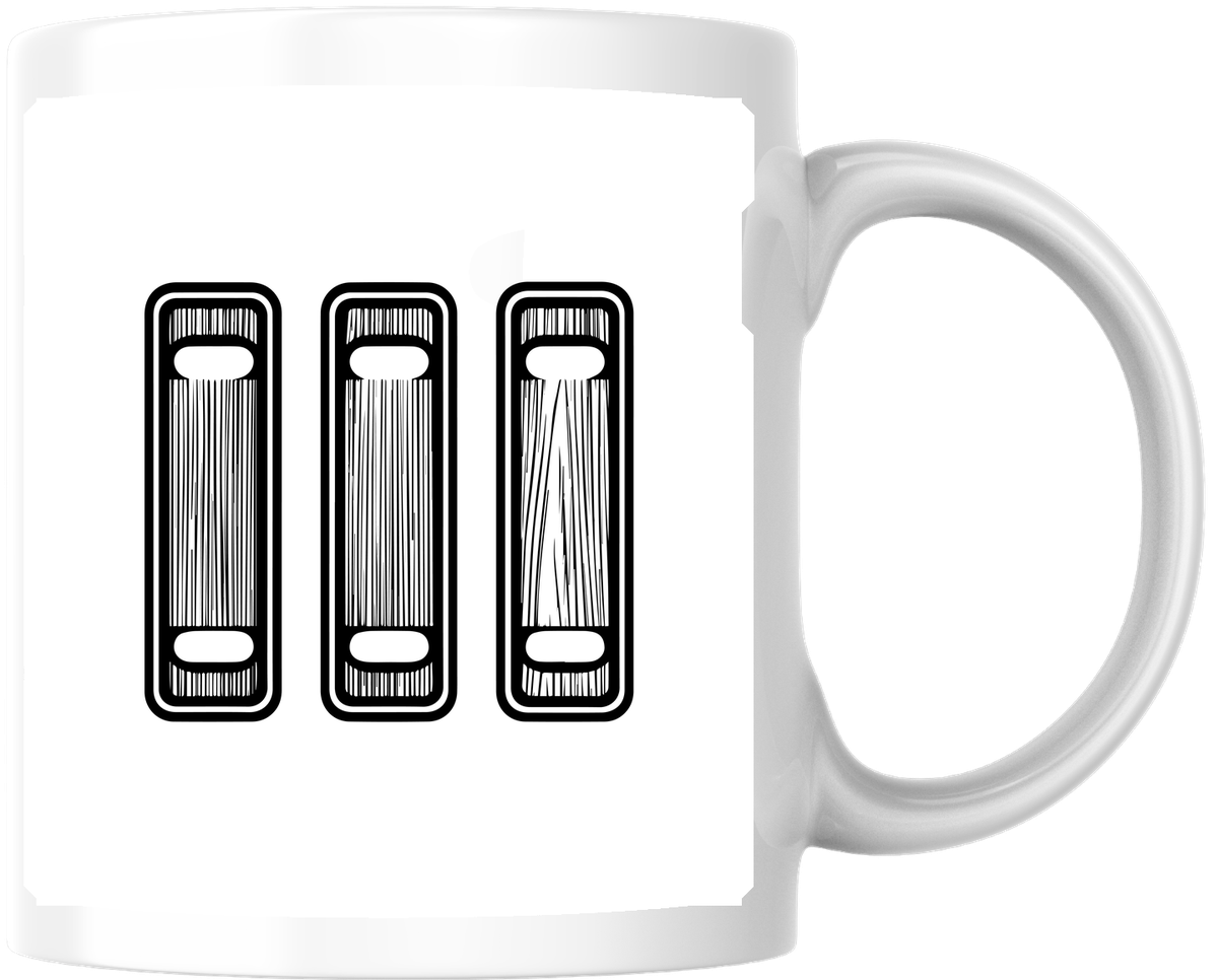 Stacked Books Mug | Minimalist Black & White Library Coffee Mug | Book Lover Reader Gift