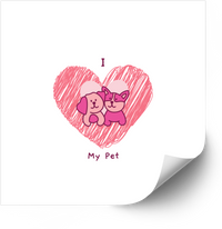 Thumbnail for I Love My Pet Dog Cat Heart Vinyl Sticker Decal for Pet Lover Gamers