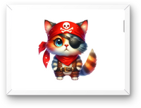 Thumbnail for Pirate Cat Wall Art | Cute Kitten With Eye Patch Bandana Print | Kids Nautical Gift