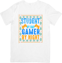 Thumbnail for Student By Day Gamer By Night Bold Gaming Identity Graphic Tee