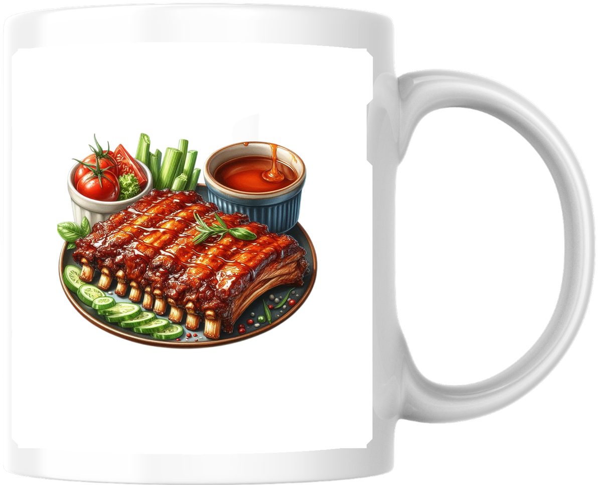 BBQ Ribs Mug | Grilled Pork Ribs Platter Coffee Mug | BBQ Lover Foodie Gift