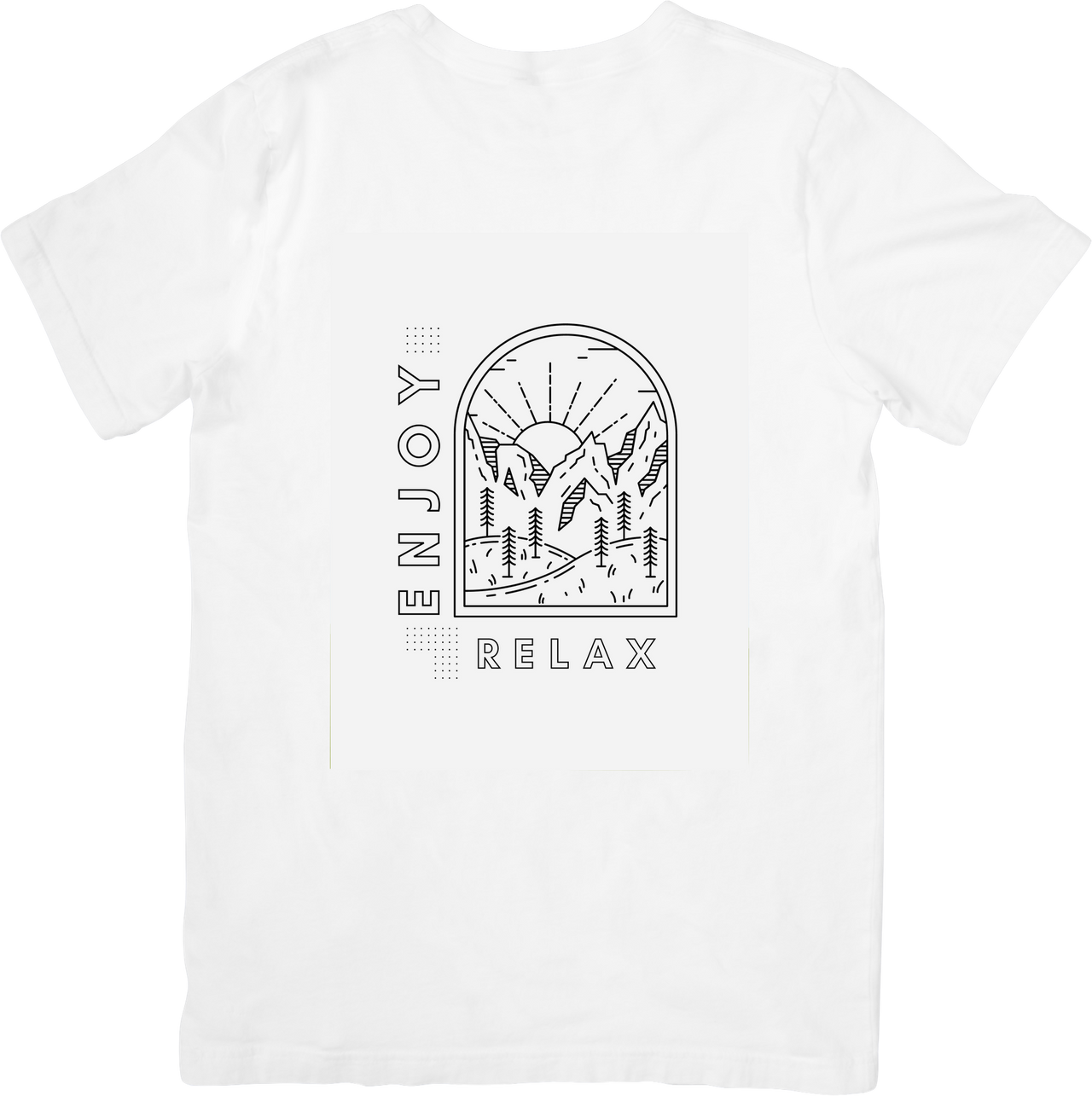Enjoy Relax Mountain Minimalist Outdoor Nature Chill Gamer Graphic Tee