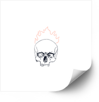 Thumbnail for Flaming Skull Sketch Edgy Hand Drawn Fire Gothic Vinyl Sticker Decal