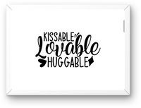 Thumbnail for Kissable Lovable Huggable Wall Art | Cute Typography Quote Print | Nursery Bedroom Gift