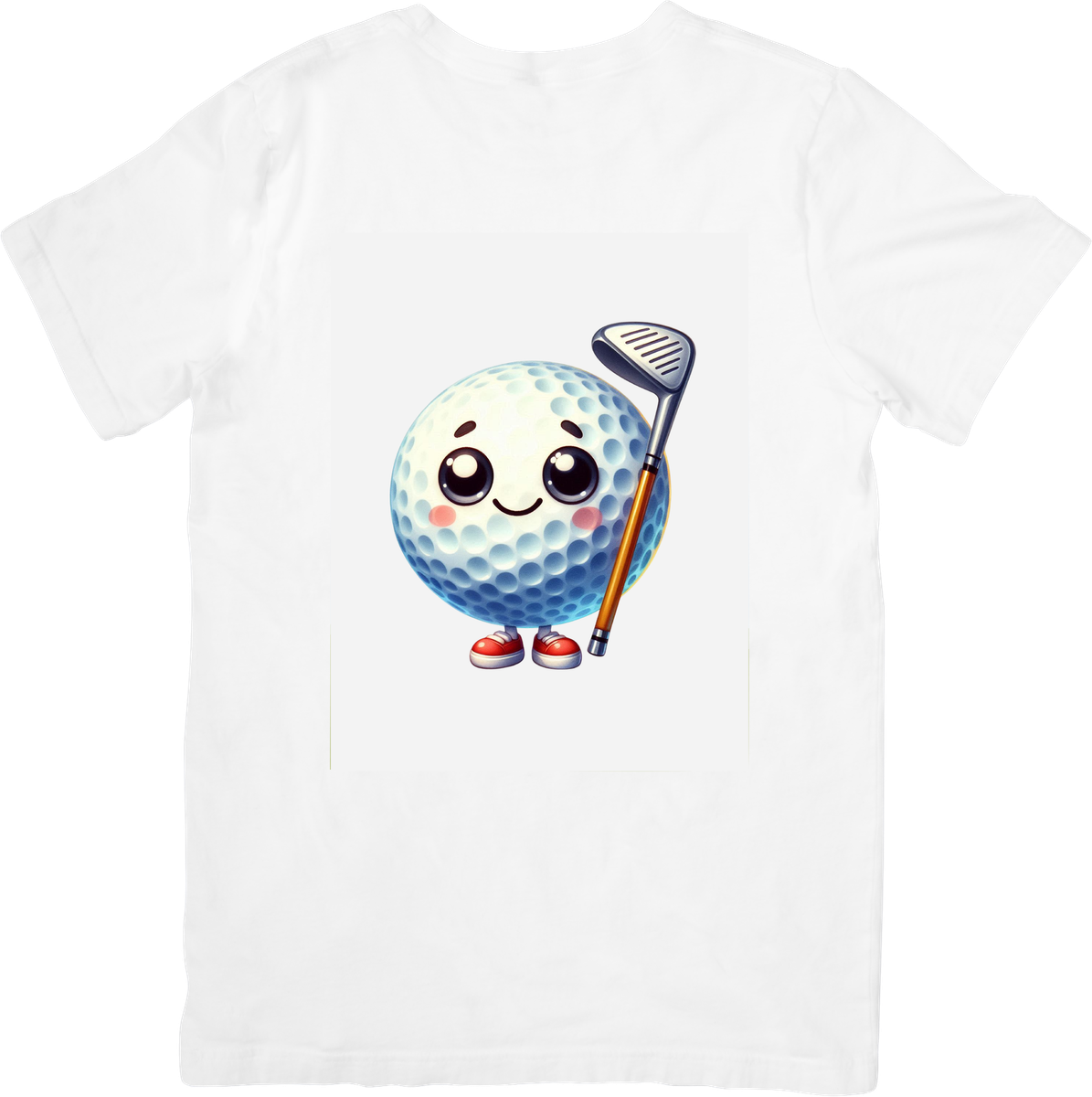Cute Golf Ball T-Shirt | Kawaii Golfer Cartoon Graphic Tee | Funny Golf Lover Gift