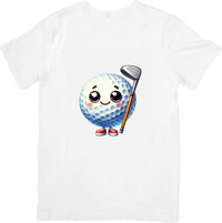 Thumbnail for Cute Golf Ball T-Shirt | Kawaii Golfer Cartoon Graphic Tee | Funny Golf Lover Gift