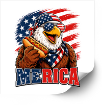 Thumbnail for Bald Eagle Hot Dog Flag Patriotic Funny Merica Vinyl Sticker Decal