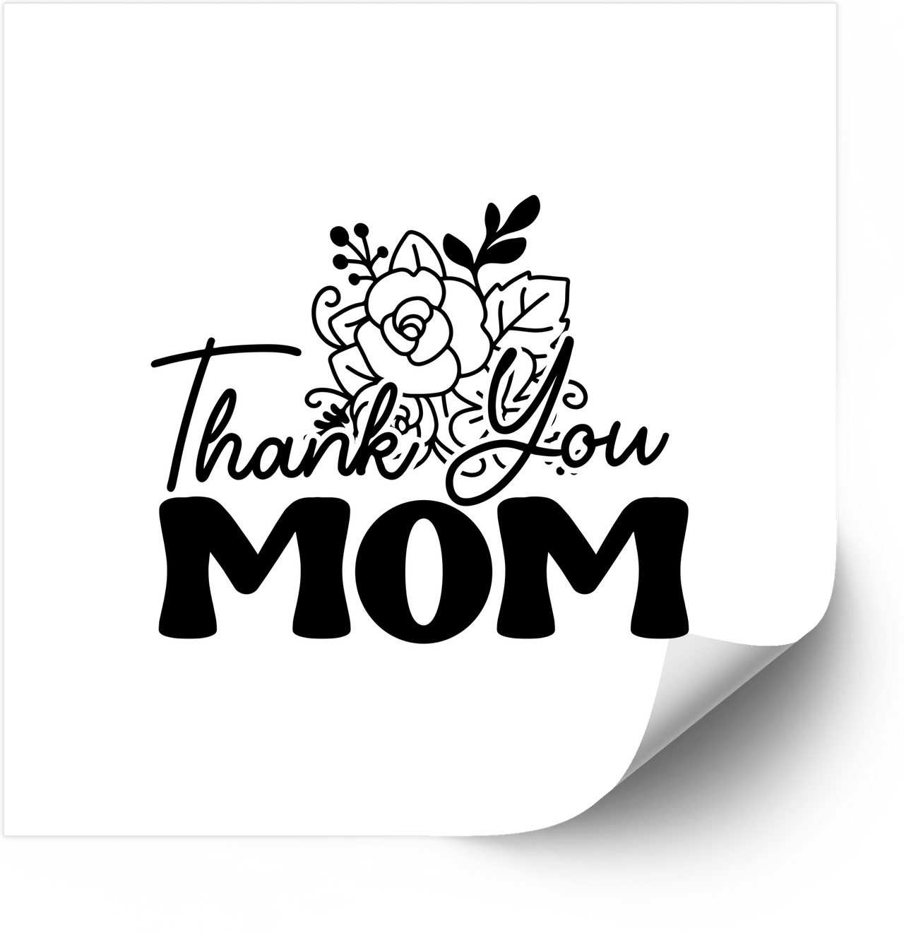 Thank You Mom Floral Mothers Day Appreciation Vinyl Sticker Decal