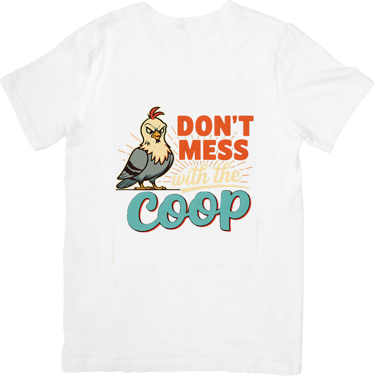 Don't Mess With The Coop Rooster Funny Farm Hen Country Graphic Tee