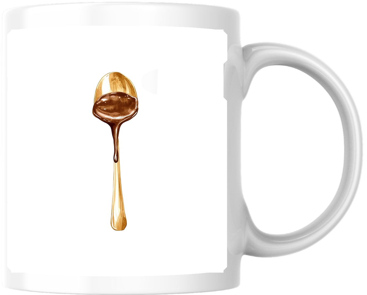 Melting Chocolate Spoon Mug | Minimalist Cocoa Drip Coffee Mug | Chocolate Lover Gift