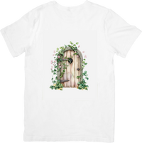 Thumbnail for Fairy Garden Door T-Shirt | Enchanted Ivy Cottage Graphic Tee | Whimsical Nature Lover Gift